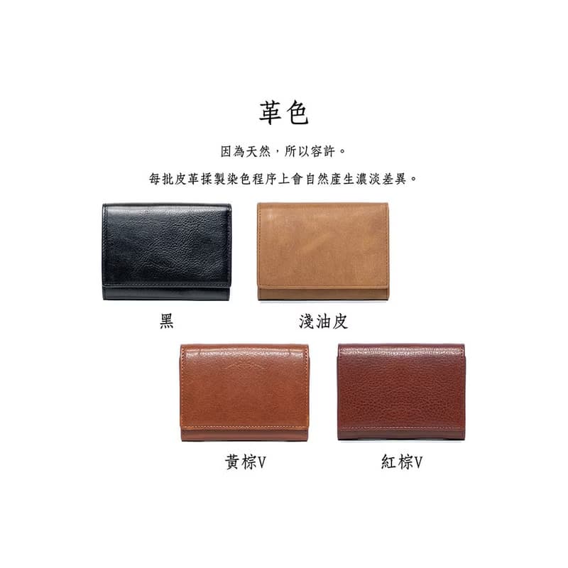 【禮盒】真皮簡約率真短夾 X513 黃棕V