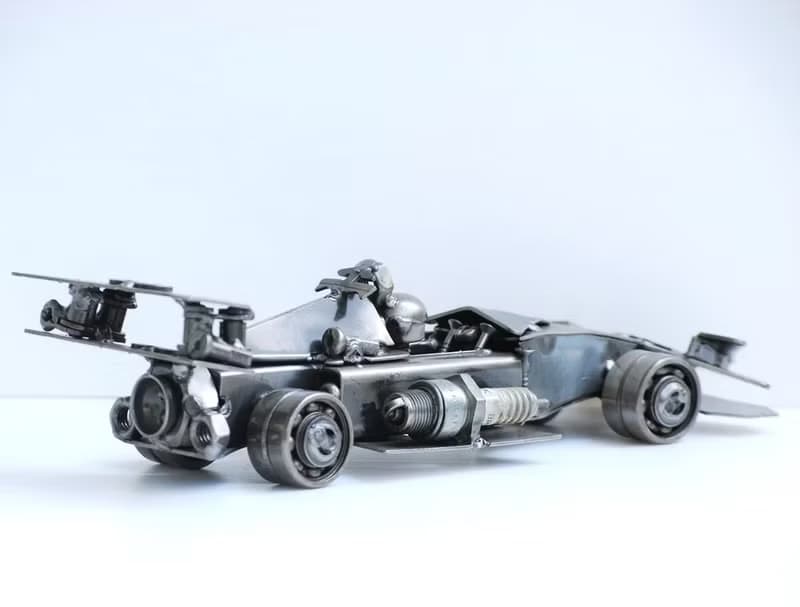 One-Of-A-Kind Gift, Formula One F1  Scrap metal sculpture, Wow gift for Dad