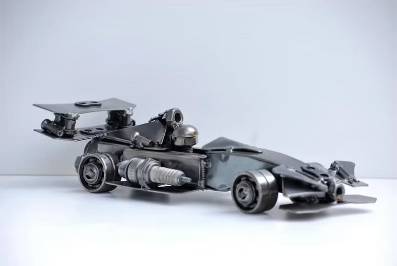 One-Of-A-Kind Gift, Formula One F1  Scrap metal sculpture, Wow gift for Dad