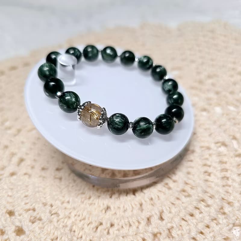 天然綠龍晶簡約設計款手串