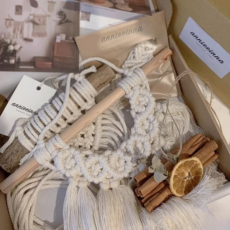 Macrame  波希米亞 交叉 花紋 流蘇 編織 掛飾