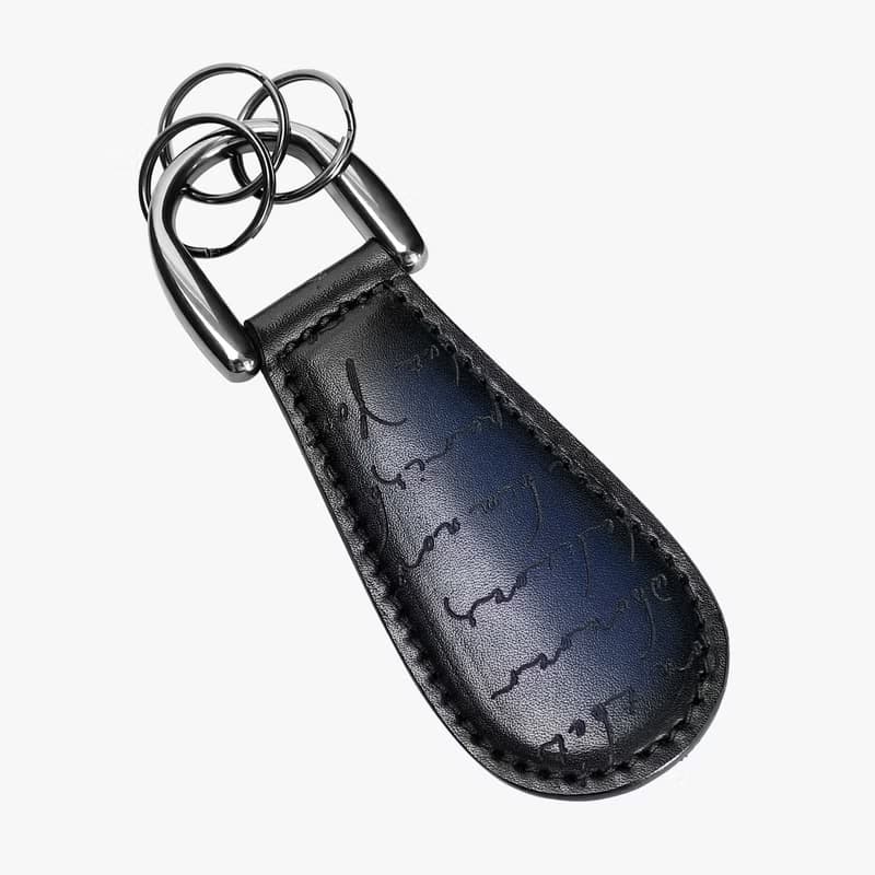聖誕禮物真皮便攜式鞋拔復古擦色鑰匙扣shoehorn鑰匙圈Keyholder