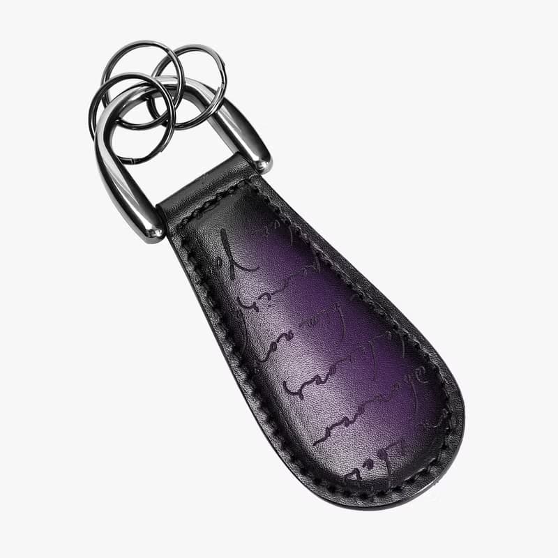 聖誕禮物真皮便攜式鞋拔復古擦色鑰匙扣shoehorn鑰匙圈Keyholder