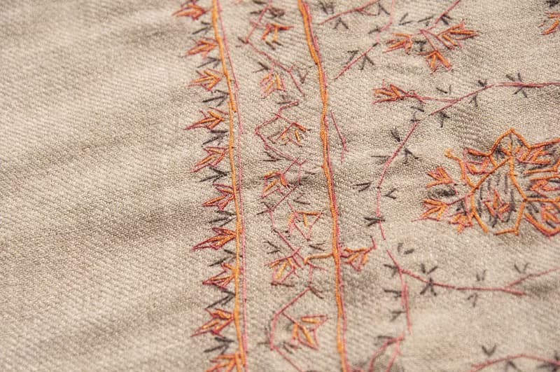 喀什米爾Cashmere/羊絨圍巾/純羊毛圍巾披巾/戒指絨披肩-刺繡花朵