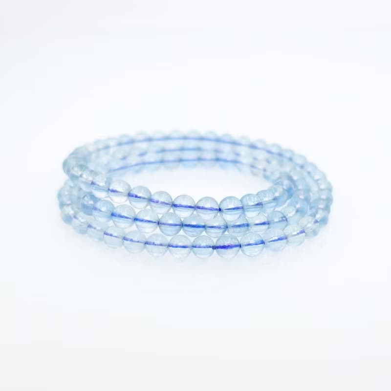 寶麗金珠寶-天然海水藍寶三圈手鍊