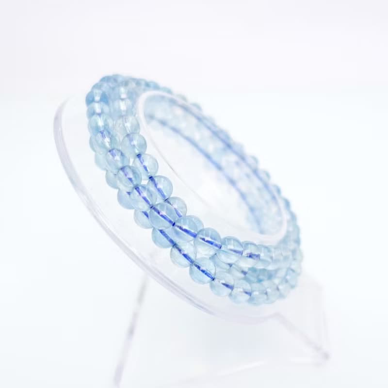 寶麗金珠寶-天然海水藍寶三圈手鍊