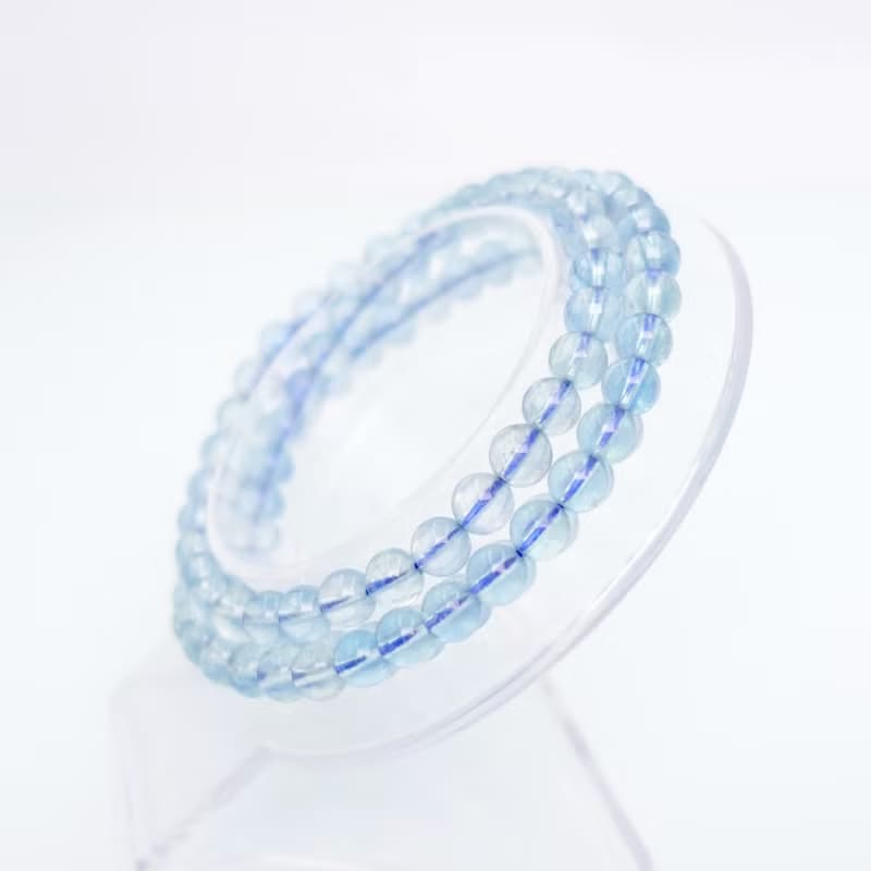 寶麗金珠寶-天然海水藍寶三圈手鍊