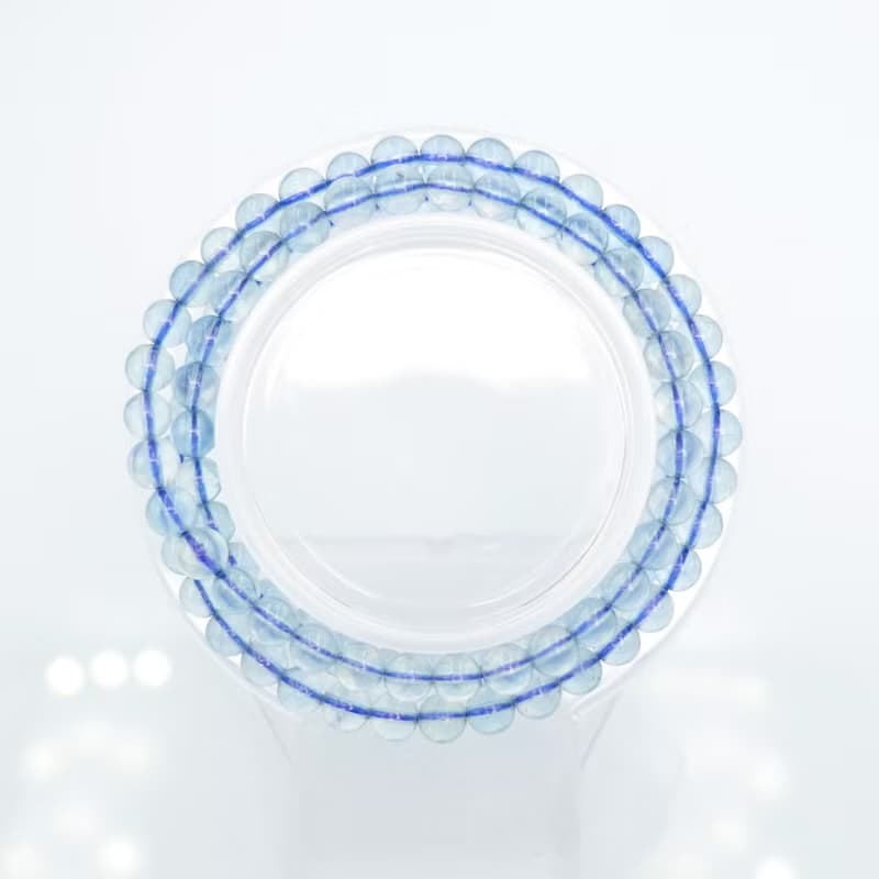 寶麗金珠寶-天然海水藍寶三圈手鍊