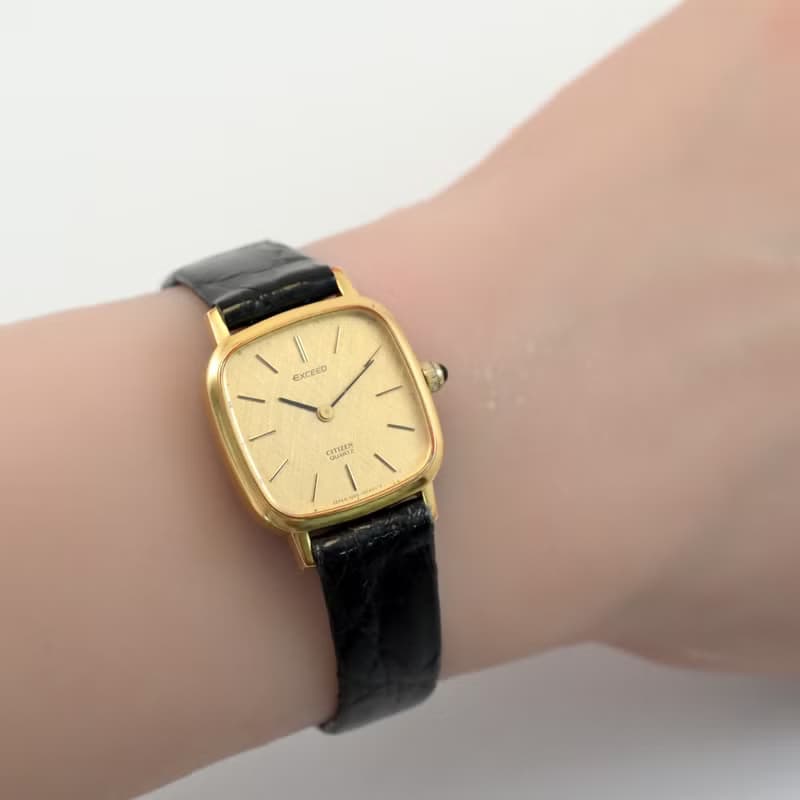 CITIZEN Exceed 24mm 女性用腕時計 Gold Tone dial QUARTZ Ref.4-101251 手錶 日本直送
