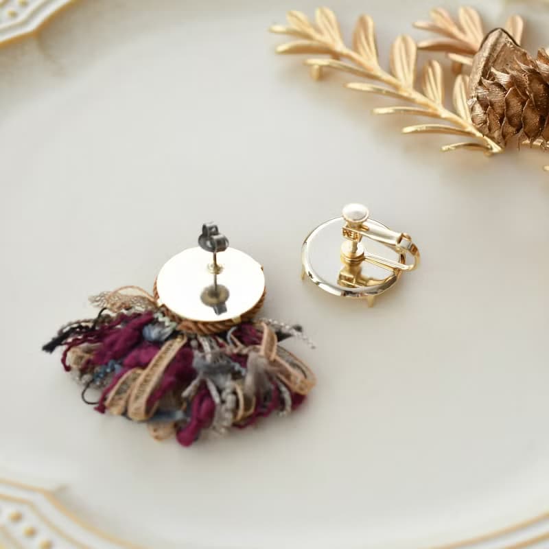 イヤリング/String tassel earrings /Brawn