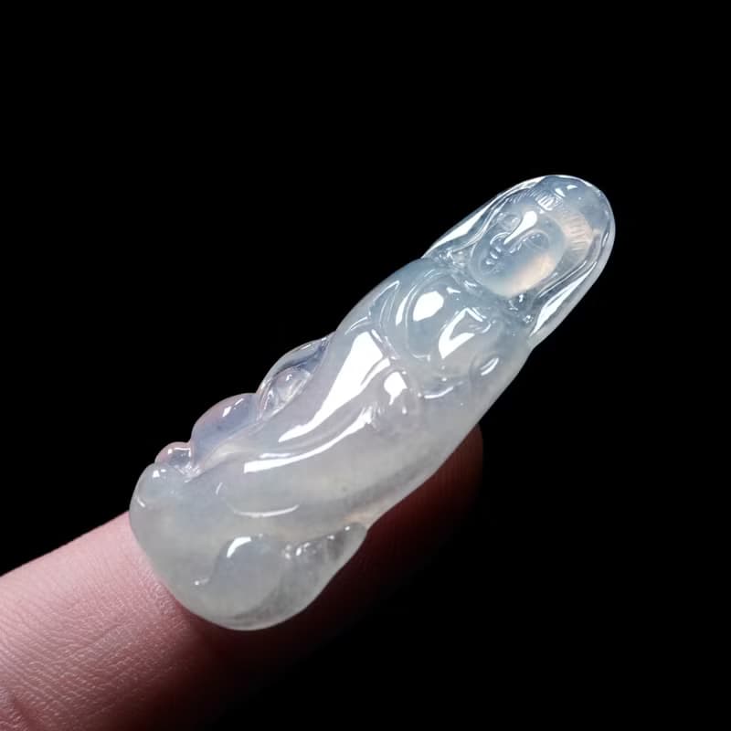 冰種翡翠精雕觀音菩薩 | 天然緬甸玉A貨翡翠 | 送禮