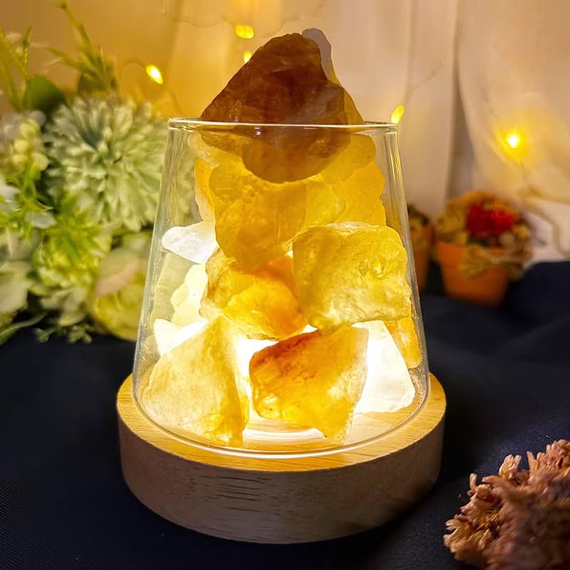 【MU工坊】巴西黃水晶擴香石/水晶擴香燈/碎石/室內香薰/淨化小夜