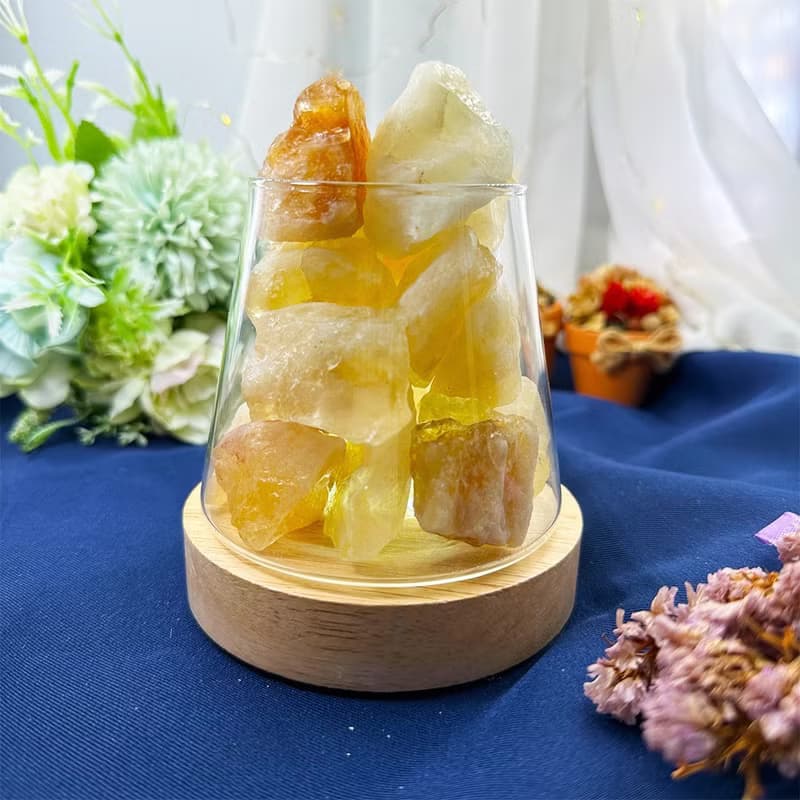 【MU工坊】巴西黃水晶擴香石/水晶擴香燈/碎石/室內香薰/淨化小夜