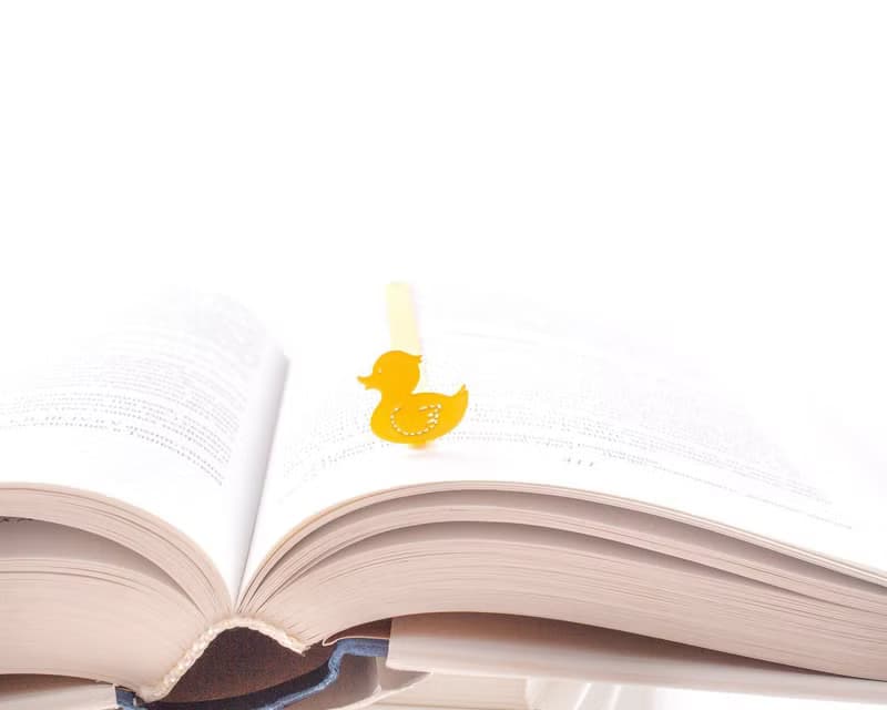 Unique Bookmark Yellow Duck, Small Bookish Gift for Duck Lovers