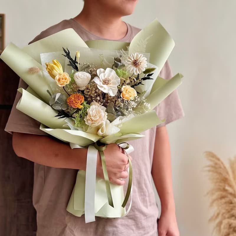 森林 乾燥花束 畢業花束 情人節花束