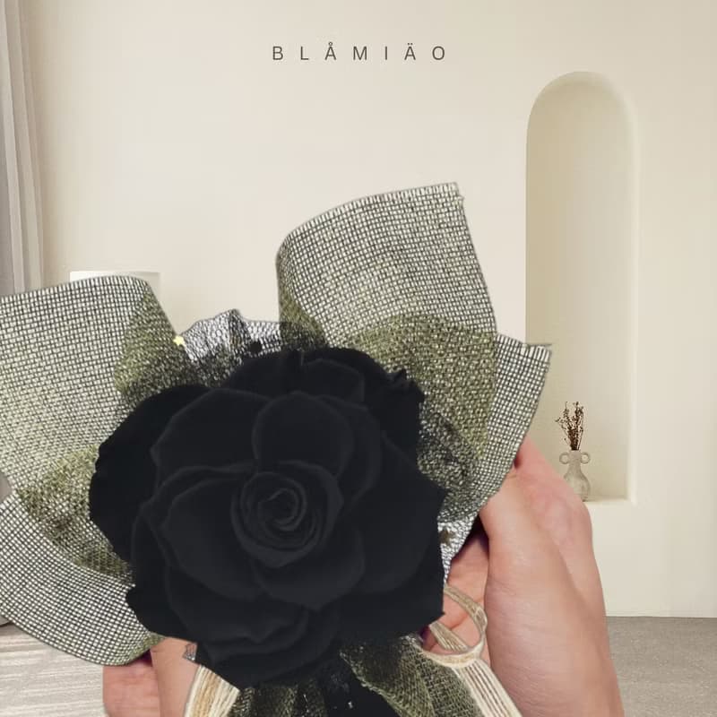 單支永生花束 - 黑(玫瑰)