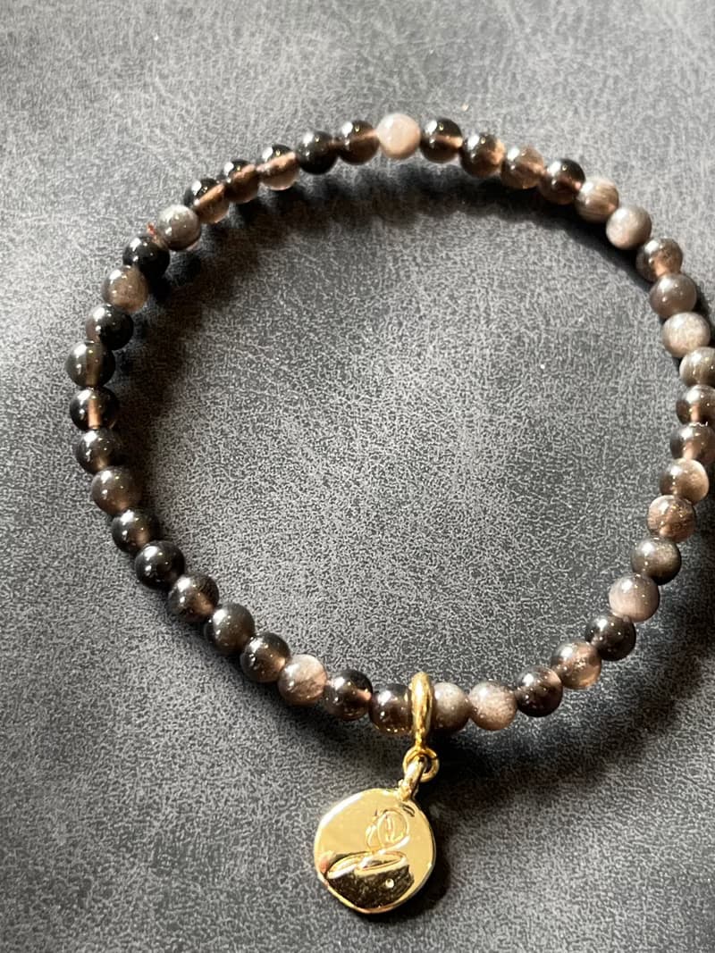 小細。黑曜石 手鍊 黑曜石 手珠 / obsidian オブティシ