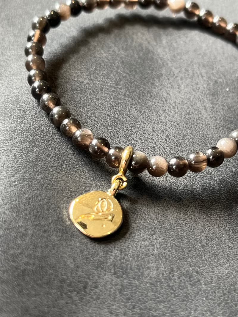 小細。黑曜石 手鍊 黑曜石 手珠 / obsidian オブティシ