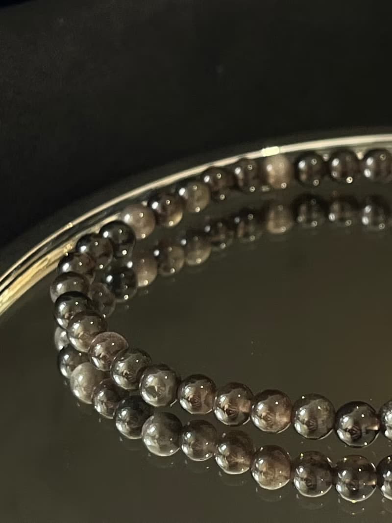 小細。黑曜石 手鍊 黑曜石 手珠 / obsidian オブティシ