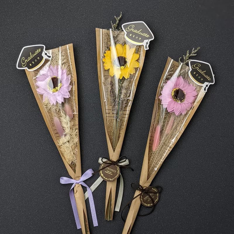 畢業花束-向日葵香皂花 附卡片 生日花束