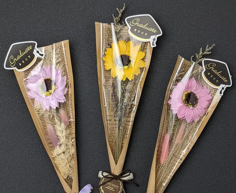 畢業花束-向日葵香皂花 附卡片 生日花束