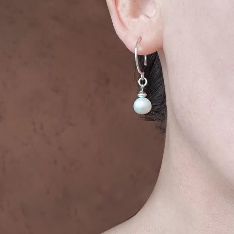 Pearl 925 Silver Earrings, June Gemstone, Mother's Day Gift, Taurus gemstone
