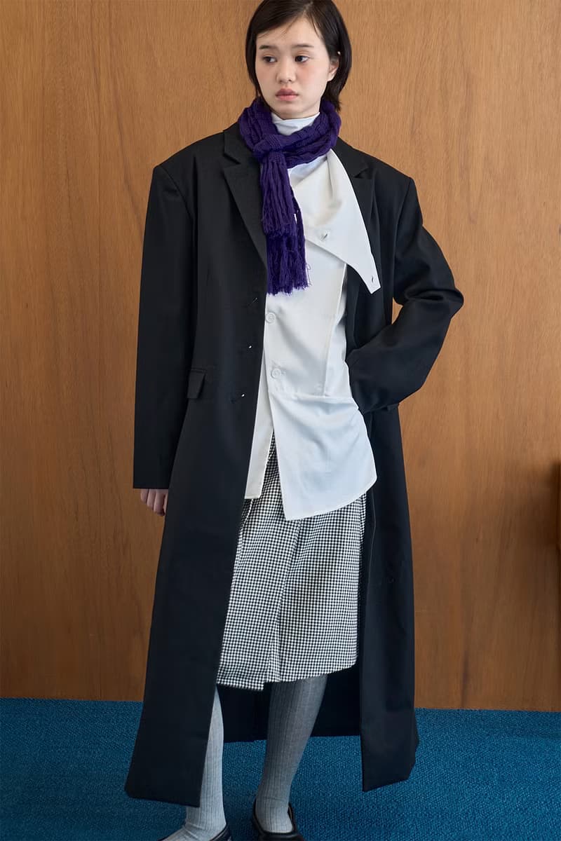 日系復古 西裝領雙門襟長款風衣外套