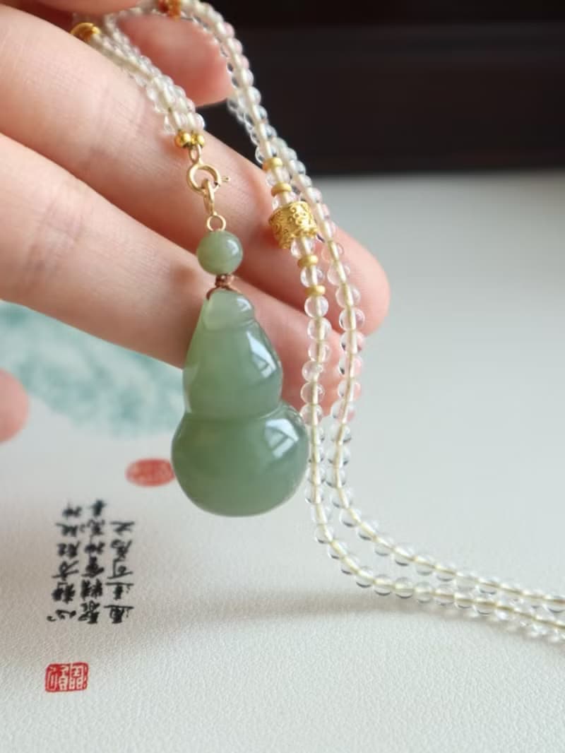 天然和田玉葫蘆吊墜 冰底晴水料葫蘆 招財開運化煞