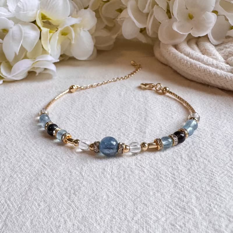 射手座手鍊手環 | 魔鬼海藍寶 海藍寶 白水晶 | 十二星座守護石