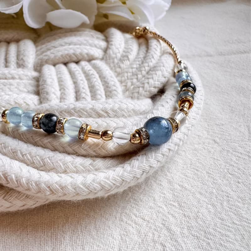 射手座手鍊手環 | 魔鬼海藍寶 海藍寶 白水晶 | 十二星座守護石