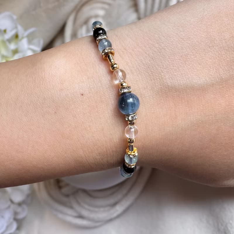 射手座手鍊手環 | 魔鬼海藍寶 海藍寶 白水晶 | 十二星座守護石