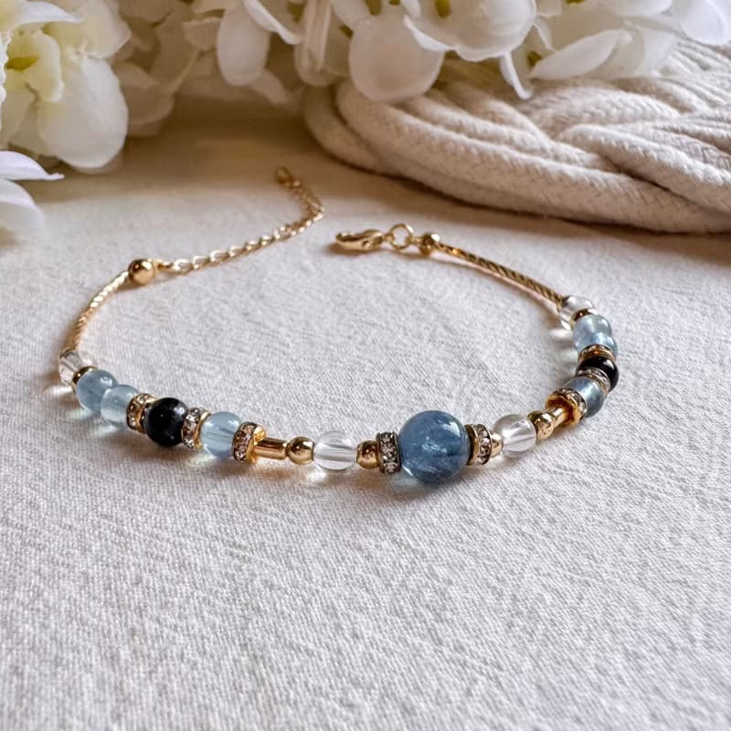 射手座手鍊手環 | 魔鬼海藍寶 海藍寶 白水晶 | 十二星座守護石