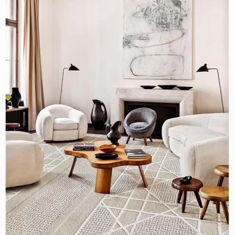 法式風 手作紐西蘭羊毛地毯 法國公寓 客廳臥室床邊地墊 家居裝飾