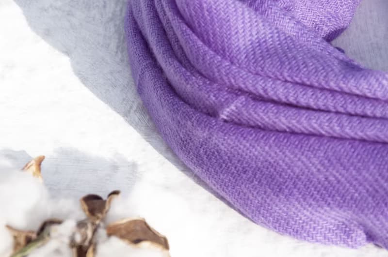 頂級喀什米爾Cashmere 秋冬保暖 羊絨圍巾Pashmina 克什米爾羊絨圍巾/純羊毛圍巾披巾/戒指絨披肩-芋頭紫色