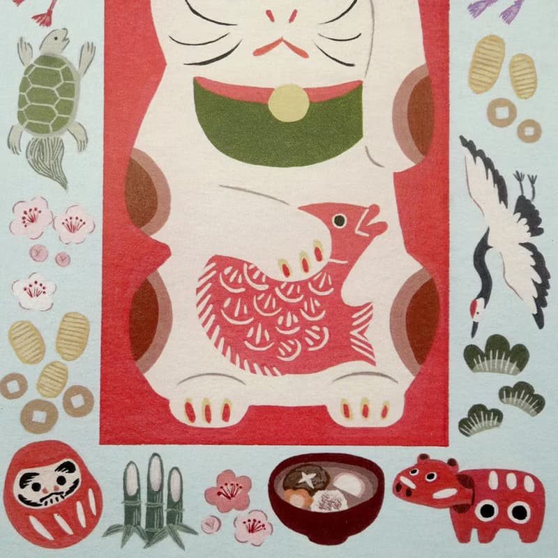 ポストカード　絵本の中の猫　#番外編　招き猫