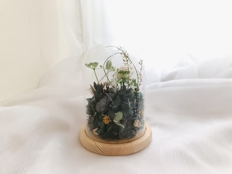 小夜燈 小圓球 生日禮物 情人節 母親節禮物 乾燥花 永生花玻璃罩