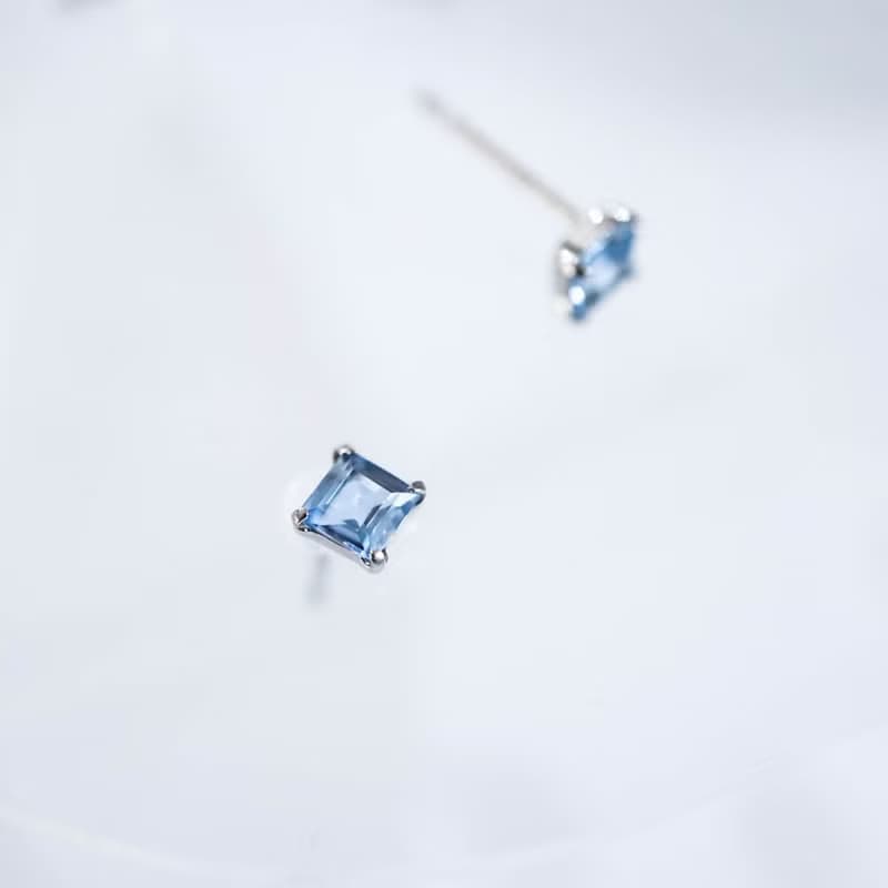 PT900 海藍寶耳環
