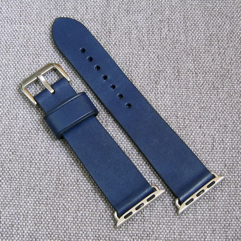 蘋果手錶表帶。藍色。真皮 純手工製作。任何尺寸。