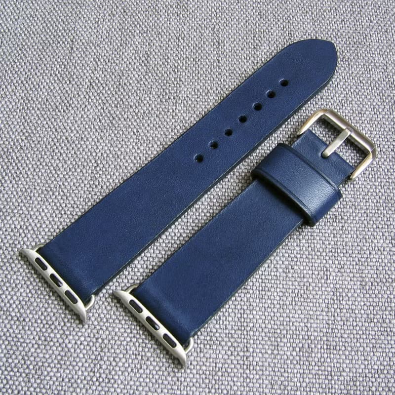 蘋果手錶表帶。藍色。真皮 純手工製作。任何尺寸。