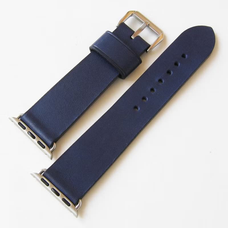 蘋果手錶表帶。藍色。真皮 純手工製作。任何尺寸。