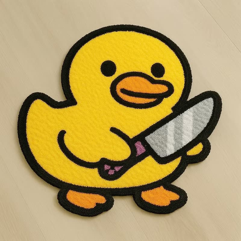 殺手小黃鴨浴室地墊植物居家裝飾禮物