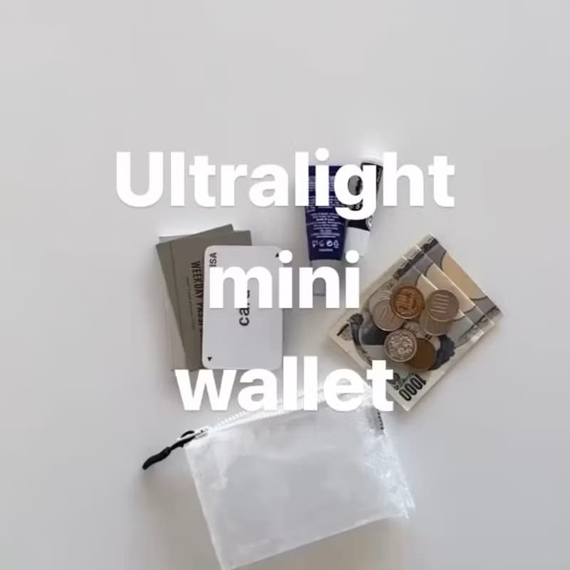 【mini wallet】CAMO 3つの収納 超軽量撥水 ポリエチレン ミニウォレット