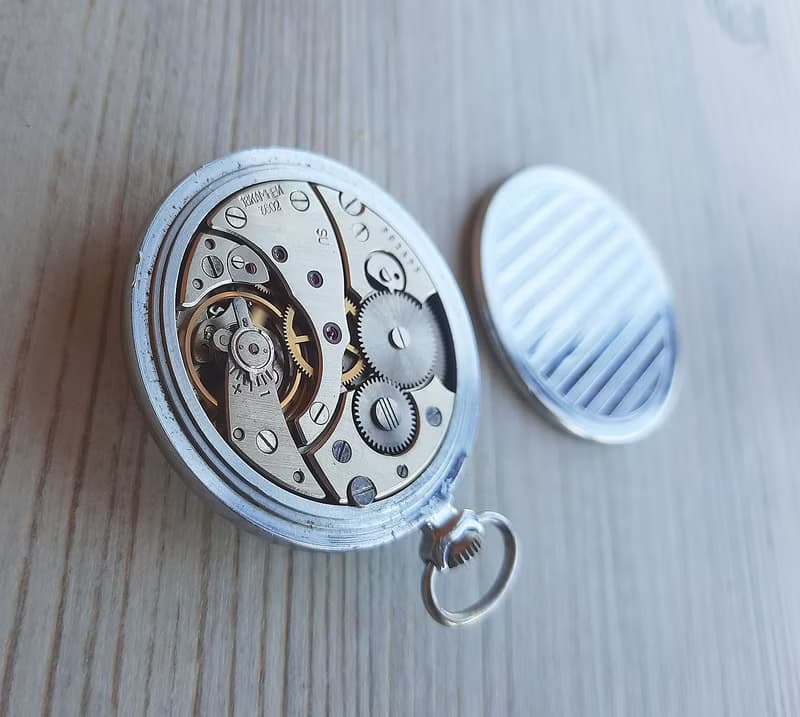 Soviet pocket watch Molnija 3602 - wind up mechanic retro mens watch USSR