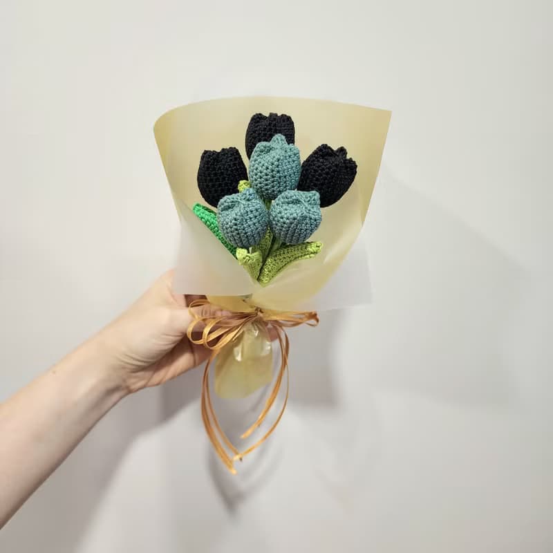 Q版鬱金香 花束 編織花束