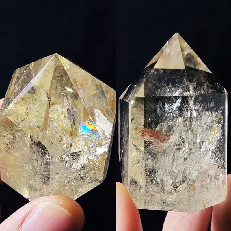 彩虹光黃水晶七星陣 財富之石 招財 晶球 晶柱 禮物 收藏 獨家