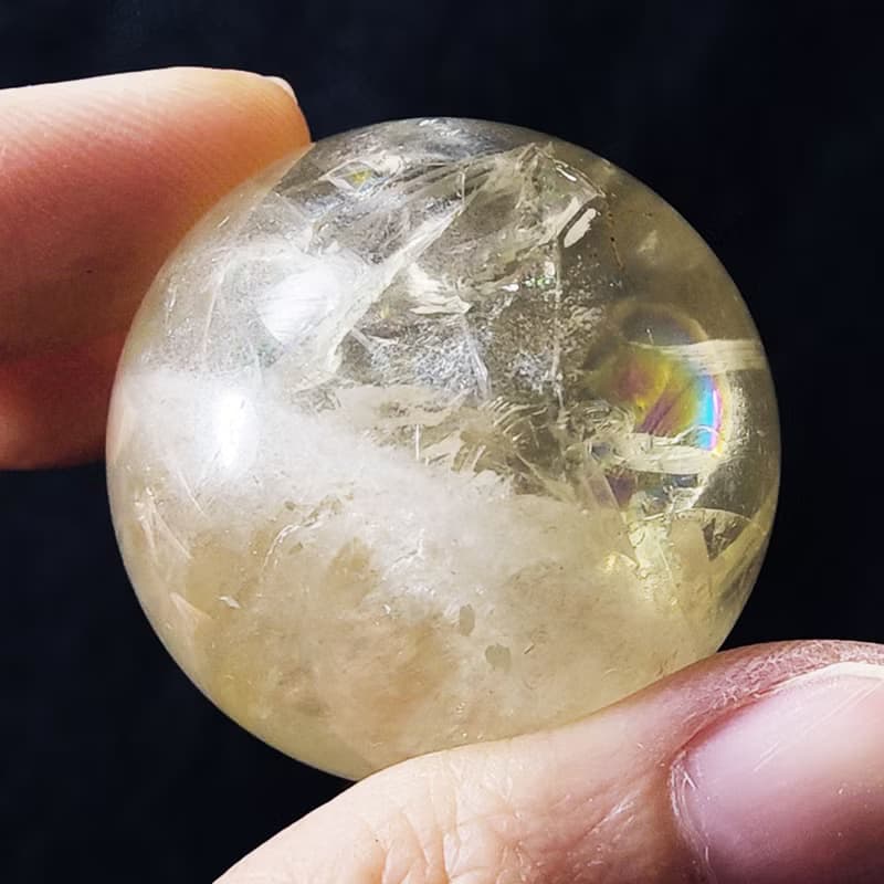 彩虹光黃水晶七星陣 財富之石 招財 晶球 晶柱 禮物 收藏 獨家