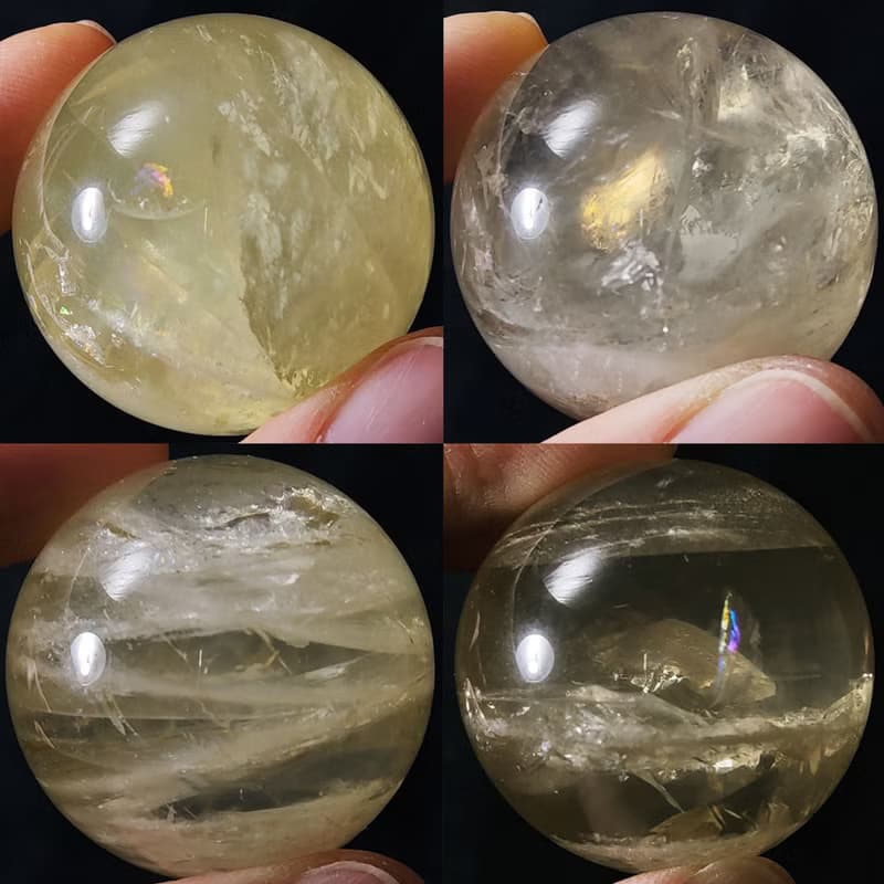 彩虹光黃水晶七星陣 財富之石 招財 晶球 晶柱 禮物 收藏 獨家