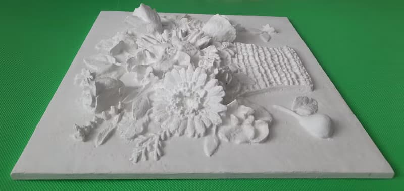 白花牆藝術 3d 雕塑巴洛克式牆藝術 花籃 花牆板 石膏牆藝術 浮雕