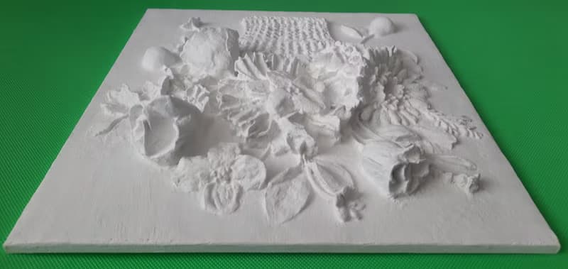 白花牆藝術 3d 雕塑巴洛克式牆藝術 花籃 花牆板 石膏牆藝術 浮雕
