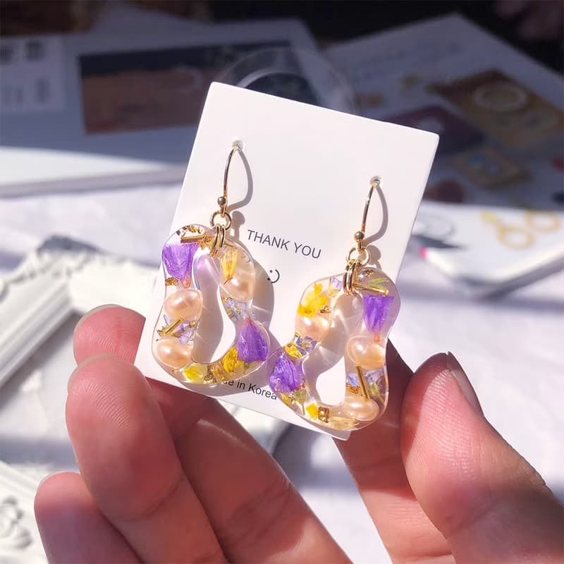 【茜作】乾燥花手工定制 耳墜 耳環 耳夾 耳針 珍珠异型 吊墜設計